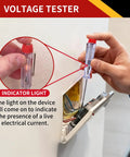 Pro Grade 1000V Insulated Electrician Screwdriver Set 8 Piece With Magnetic Tips Workhorse Quality voltage tester in use
