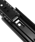 Close-up of Beefy Heavy Duty 8-Inch Drawer Slides with side mount ball bearing, anti-rust coating, full extension visible.