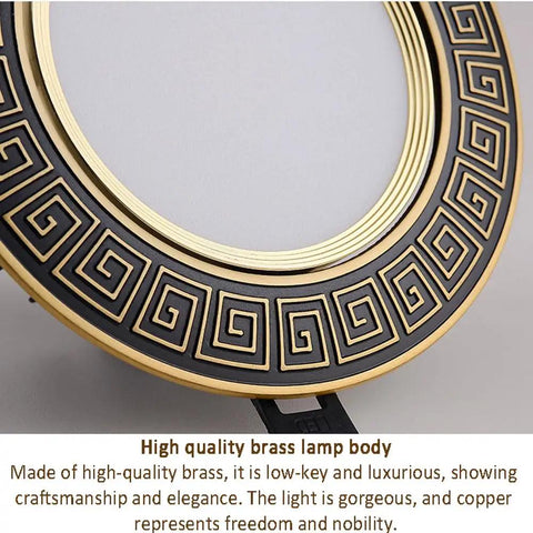 Close-up of hand-carved brass trim on 5.9 In recessed LED downlight, highlighting craftsmanship for no glare performance.