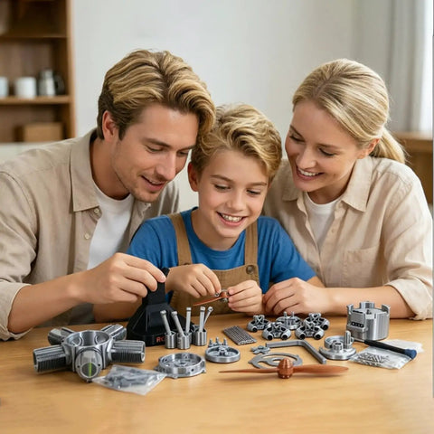 Five Cylinder Radial Engine Model Kit That Actually Runs With LED Lights 1:5 Scale Aircraft Engine 3D Printed Mechanical Assembly Toy STEAM Educational Gift For Adults And Hobbyists on table