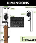 Dimensions of Ceiling Mounted Sliding Barn Door Hardware Kit With Flat Track, No Clearance Limit, Space Saving Room Divider, Adjustable Door Spacing For Single Door, 8 Ft Long, Interior Use Only, Doors Not Included.