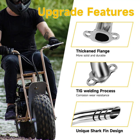 Mini Bike Exhaust Header Pipe Kit For Predator 212cc 224cc 196cc And Other OHV Clone Engines features and design details.