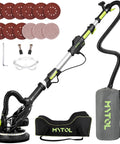 Powerful 7.2 Amp Drywall Sander With Vacuum Dust Collection LED Light 6 Speed Digital Display shown with accessories