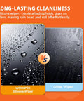 Comparison of Straight Up Premium Silicone Windshield Wiper Blades 28 And 14 Inch Set Of Two showing hydrophobic effect on glass.