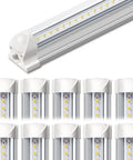 Ultra Bright 4Ft LED Shop Light 40W 5000LM 5000K Daylight T8 Integrated Fixture Linkable For Workshop Garage Basement Energy Saving Lighting Pack Of 10, displaying 10 linkable LED tubes.