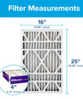 Top Pick 16x25x4 AC Furnace Air Filter MPR 1550 MERV 12 Fits Lennox And Honeywell Electrostatic Clean For Asthma And Allergy Friendly Homes