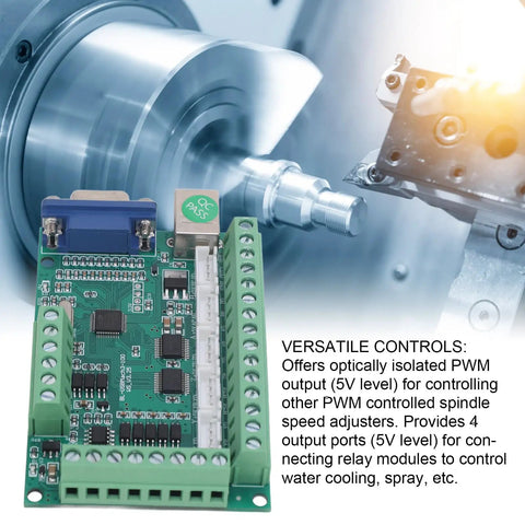 5 Axis USB Motion Control Card Kit With Z Probe And CNC Carving Engraving Milling, 12V To 24V Power, Broad Compatibility, Optocoupler Isolation, Versatile Controller Board For Milling Machines And DIY CNC Projects. PCB controller board for CNC spindle and relay control