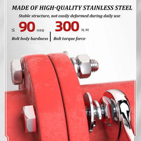 Close-up of Built Different 50 Piece Set Of 304 Stainless Steel Hex Bolts And Nuts M14 Diameter 160 To 200Mm Long showing bolt hardness and torque specifications.