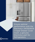 Electrolux refrigerator with Crisper Drawer Cover Insert For Refrigerators Glass Replacement No Tools Needed Easy Fit Model 240350609.