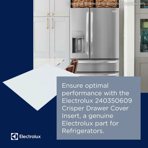 Electrolux refrigerator with Crisper Drawer Cover Insert For Refrigerators Glass Replacement No Tools Needed Easy Fit Model 240350609.