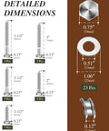 Detailed dimensions of 46 Pack Three Eighths Inch Hex Head Lag Bolts And Flat Washers Set with sizes and quantities shown.
