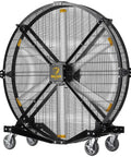 Crush The Summer Heat With This 6 Foot Industrial Mobile Floor Fan Featuring OSHA Certified Safety Cage and rugged wheels for workspace cooling.