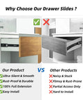 Comparison of Heavy Duty Drawer Slides Set One Pair Full Extension 10 Inch To 20 Inch Side Mount Rails with competitor products