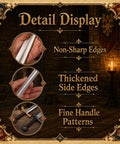 Detail display of Two 28 Inch Foam Safety LARP Swords With Gold And Silver Colored Handles Non Sharp EVA Design For Safe Pretend Play