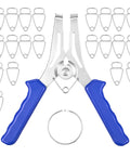 Huge 23 Pc Miter Spring Clamp Kit With Heavy Duty Stainless Steel Pliers For Woodworking, Picture Frame Assembly, And Wood Trim Molding Perfect For DIY Pros And Home Builders Who Need Strong, Rust Proof Clamps That Grip Tight Every Single Time Without. 23 clamp set with blue-handled pliers