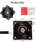 12 Inch Bar Stool Swivel Plate Replacement 360 Degree Turntable Base With Ball Bearing Swivel For Swivel Chairs And Bar Stools Rotating Brackets And More Heavy Duty Rust Resistant Smooth Rotation, black steel size diagram