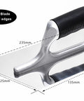 Three Piece Plaster Finishing Trowel Set Pro Grade Polished Stainless Steel With Rubber Grip Handles And Aluminum Shank