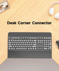17 Inch Black Corner Desk Extender For L Shaped Workstations Brings A Hella Solid No Drama Clamp Mount Setup That Unlocks Vital Desk Space Perfectly Carries Keyboard Trays Monitors And Laptop Screens For A Major Home Office Win with keyboard and mouse.