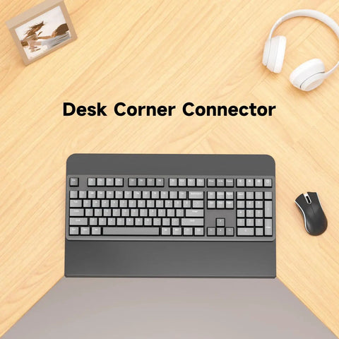 17 Inch Black Corner Desk Extender For L Shaped Workstations Brings A Hella Solid No Drama Clamp Mount Setup That Unlocks Vital Desk Space Perfectly Carries Keyboard Trays Monitors And Laptop Screens For A Major Home Office Win with keyboard and mouse.