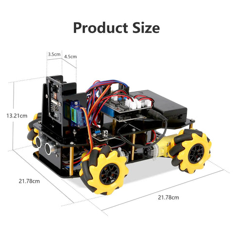 3MP Camera Expansion Pack For Smart Car Starter Kit DIY Robotics And STEM Coding Robot Kit For Kids Teens And Adults Real Time HD Video FPV Streaming Educational Maker Project For Hands On Learning, 21.78cm robot car size