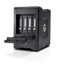 Heavy Duty 72TB Thunderbolt 3 Raid Drive Array With Four High Capacity Drives built for next level 4K and 8K editing sessions view from the front with trays open