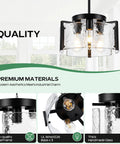 Kickass 14 Inch Three Light Black Chandelier Smooth 2 In 1 Convertible Pendant And Flush Mount With Textured Drum Glass top view showing three lights and metal frame.