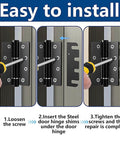 Installation process of Ten Piece Door Hinge Filler Plates Kit With Stainless Steel Spacers 4x1.5 Inch Adjustable