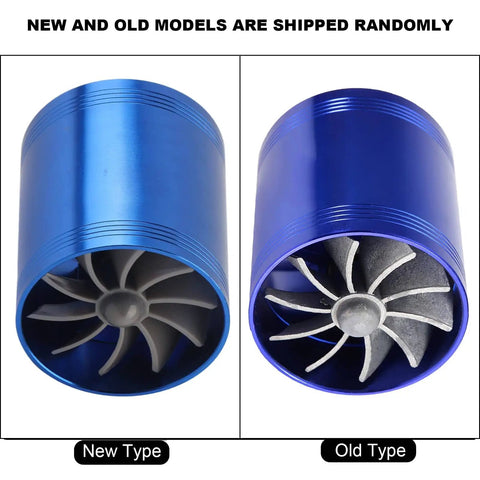 Dual Turbine Air Intake Booster With Aluminum Alloy Construction And Rubber Seals For Auto Use Boost Throttle Response