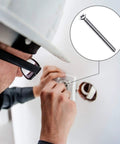 Electrician using Extra Long Outlet Screws for Deep Outlet Boxes and Device Mounts, 6-32 By 1-1/2 Inch, flat head close-up