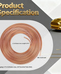 25 Ft Five Sixteenths Inch Brake Line Kit Pro Grade Copper Plated Iron Tubing With Sixteen Inverted Tube Nuts For Car Brake Repair