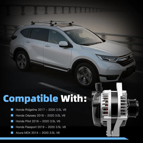 Power Up Your Ride With This 14V 130A Alternator For Honda Ridgeline Odyssey Pilot Passport Acura MDX 2014-2020 3.5L V6