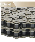 Super Heavy Duty 60-2 Duplex Roller Chain 10 Feet Kit With Connecting Links For Grain Processing Pulp Paper And Wood Working Machinery Jobs close-up
