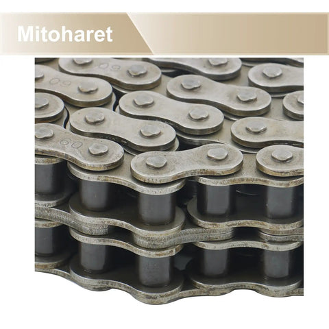 Super Heavy Duty 60-2 Duplex Roller Chain 10 Feet Kit With Connecting Links For Grain Processing Pulp Paper And Wood Working Machinery Jobs close-up