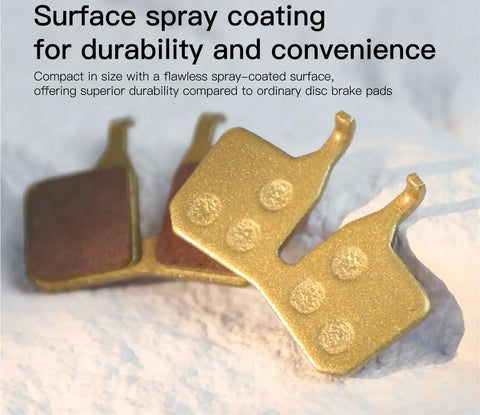 Top Grade Semi Metal Resin Brake Pads Designed For Four Piston Hydraulic Disc Rotors with gold surface spray for durability.