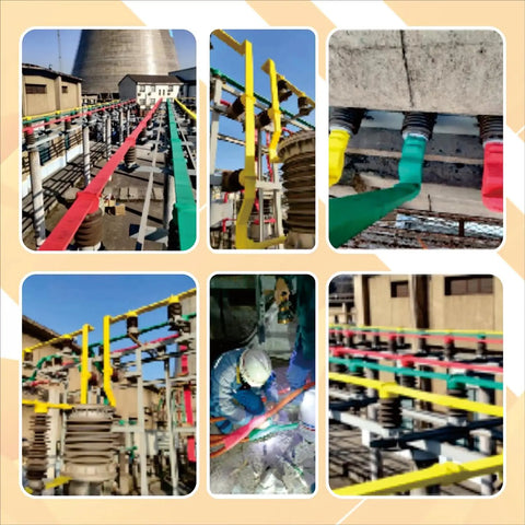 Images of self fusing silicone repair tape 16.4 ft long waterproof and heat resistant rubber wrap used on industrial equipment.