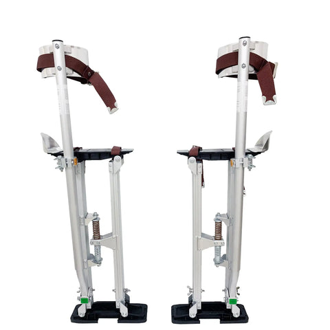 Aluminum Drywall Stilts 24 To 40 Inch Height Adjustable Tool Stilts For Walking Painting Cleaning Taping Lightweight Silver