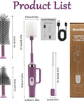 5 In 1 Electric Bottle Brush Cleaner Dual Speed Rechargeable IPX6 Waterproof with accessories and packaging