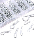 Heavy Duty Zinc Plated Hair Pin Cotter Pin And Hitch Pin Assortment Kit 150 Pieces In Six Sizes Clear Storage Box Corrosion Resistant