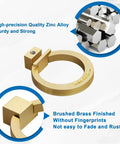Brushed Gold Cabinet Ring Pulls 4 Pack Zinc Alloy Drawer Pulls with anti-fingerprint finish and durable zinc alloy material