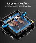 TTS-55 Pro Laser Engraver 5.5W DIY Laser Cutter With Air Assist, large working area, depicted engraving a portrait.
