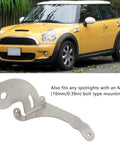 Left And Right Adjustable Stainless Steel Chrome Fog Light Mounting Brackets For Mini R50 R52 R53 2001 To 2006 Replacement