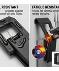 Heavy Duty Case Latch Replacement Set Black Two-Hole Mount Hardware on toolbox latch, oil-resistant, 8.7cm x 3.7cm