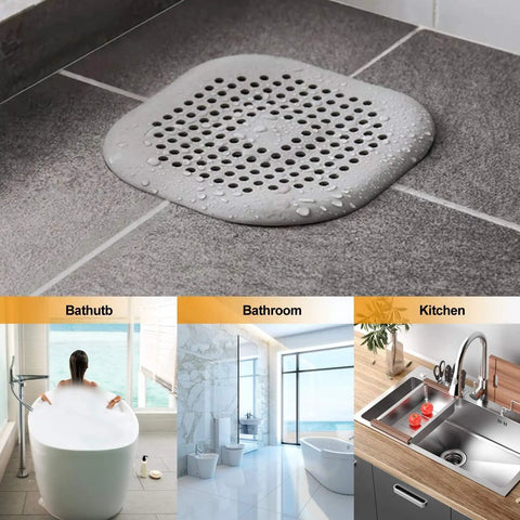 Total No Sweat Setup Square Shower Drain Hair Catcher With Ridiculously Good Suction 4 Pack Aluminium Grey Bathroom Reusable Cover Keeps Grime Out Of Pipes