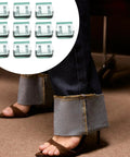 10x Invisible Trouser Hem Clips For Quick Leg Shortening, Multi Use Portable Alloy Clip, No Sew Hemming For Jeans And Pants, Green