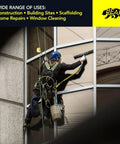 Worker using Beefy Tool Lanyard With Buckle Clip Bungee Cord And Heavy Duty Screw Locking Connector For Fall Protection.