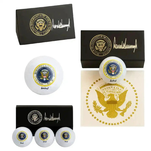Trump Signature Golf Balls 3 Pack With Display Gift Box Dope Collectible Golf Balls For Trump Fans Political Memorabilia