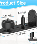 Sliding Barn Door Floor Guide With Adjustable Rubber Rollers, Flush Flat Bottom And Round Edge Design, product dimensions diagram