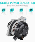 Beefed Up Plug And Play 3.5L Alternator Replacement, aluminum 6-groove pulley, for Honda Accord Crosstour Acura RDX TLX 2013-2020