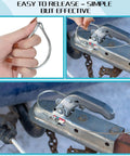10 Pcs Trailer Coupler Pins With Steel Quick Release Rings For Farm Trailers Wagons And Hitches Locking Pins in use on hitch