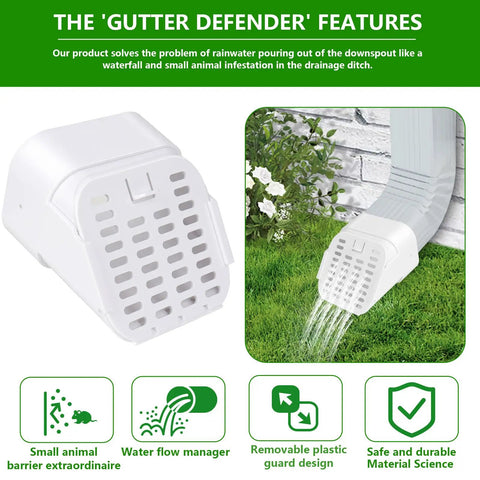 Keep Those Darn Critters Out With This 3X4 Inch Gutter Downspout Extension And Removable Grid Type A Rodent Guard on downspout.